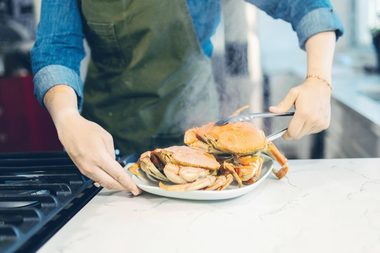 Sous-vide equipment setup showing vacuum sealer and water bath